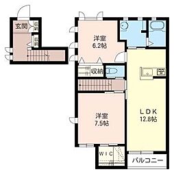 グランドカーサミズキ 2LDKの間取図画像