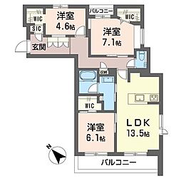 グラン リジエール 3LDKの間取図画像