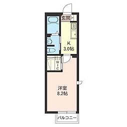 オリーブ北加瀬 1Kの間取図画像