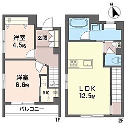 ブランドレアムD 2LDKの間取図画像