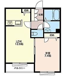 桜森テラス 1LDKの間取図画像
