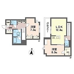 ボン・ブリーズI 2LDKの間取図画像