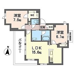 ボン・ブリーズI 2LDKの間取図画像