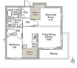 プルーム レジデンス 上板橋 2LDKの間取図画像