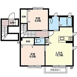 ヴィラプランドール 2LDKの間取図画像