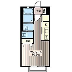 パレットB ワンルームの間取図画像