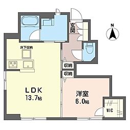 フィオーレ 世田谷 1LDKの間取図画像
