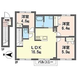 グラーティア 3LDKの間取図画像