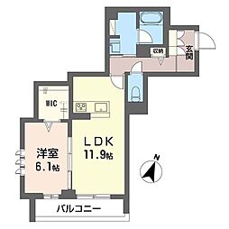 コンフォータス 1LDKの間取図画像