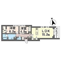 ドドエシオ 2LDKの間取図画像