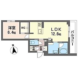 アルフラット 1LDKの間取図画像