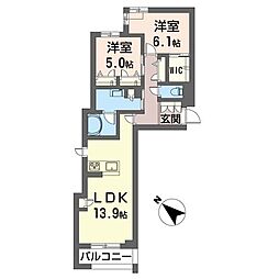 クアドリフォリオ浦和美園 2LDKの間取図画像