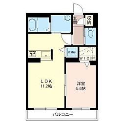 ルミエール浦和美園 1LDKの間取図画像