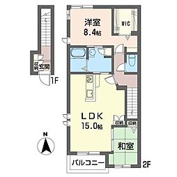 FaresderiteA 2LDKの間取図画像