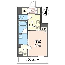 アルモニ 北浦和 1Kの間取図画像