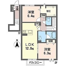 ファレスクレイン 2LDKの間取図画像