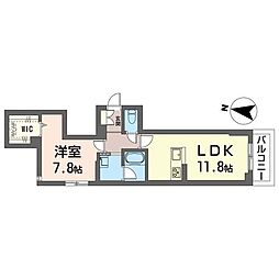 カーサ コローレ 1LDKの間取図画像