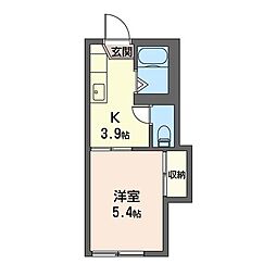 ハイツゆき 1Kの間取図画像