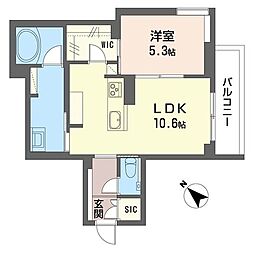 シャーメゾン ハレ 1LDKの間取図画像