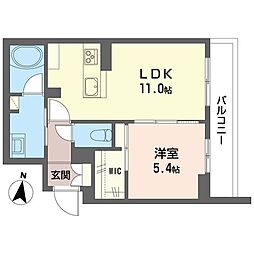 リージェンシー 1LDKの間取図画像