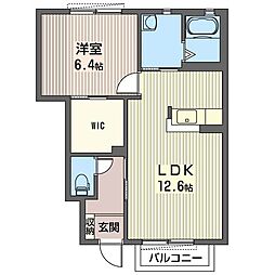 カーネーションC 1LDKの間取図画像