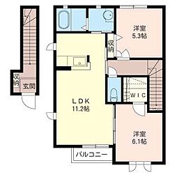 カルナ 2階2LDKの間取り