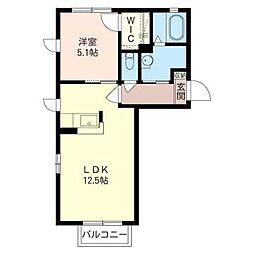 ケイコーポC 1LDKの間取図画像