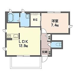 ボナールＡ 1階1LDKの間取り