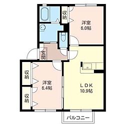 ケイコーポA 2LDKの間取図画像