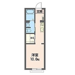 コナ・ヴィレッジE ワンルームの間取図画像