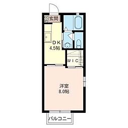 リヴェールＧ 1階1DKの間取り