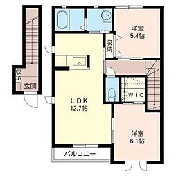 メゾンウィステリアA 2LDKの間取図画像