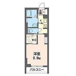 クオリスタ 1Kの間取図画像