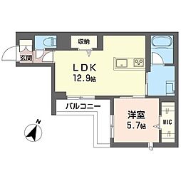 リトルベアー 1LDKの間取図画像