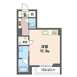 CRESTTOWN新都心 ワンルームの間取図画像