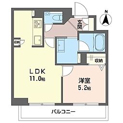 ソラールガーデン 1LDKの間取図画像