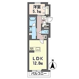 メゾン ド ファベル 1LDKの間取図画像