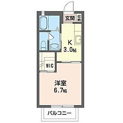 キャピタルガーデンＡ 1階1Kの間取り