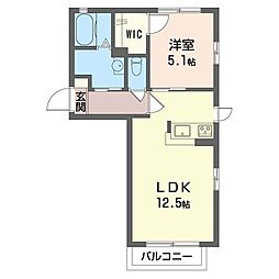 ロコ・カネッサ　Ｃ 1階1LDKの間取り
