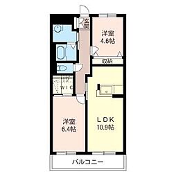 プランドールメゾン 2LDKの間取図画像