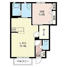 ロイヤルクレセント不動前 1LDKの間取図画像