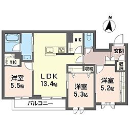 メゾン ド ソラーナ 3LDKの間取図画像