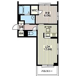 アルモナージュスプラウト 1LDKの間取図画像