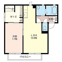 バリュージュF 1LDKの間取図画像