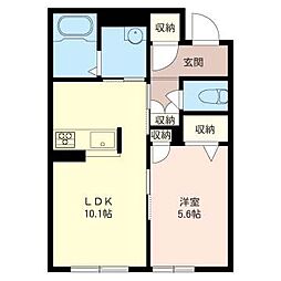 ディアコート 1LDKの間取図画像