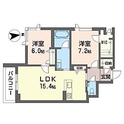 Marble公津の杜 2LDKの間取図画像