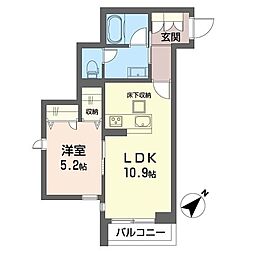 フェリシード 1LDKの間取図画像