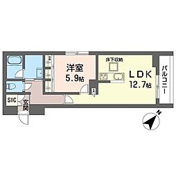 エクレート 1LDKの間取図画像