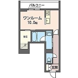 エム フェリス ワンルームの間取図画像