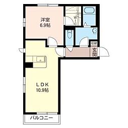 サンプレイス 1LDKの間取図画像